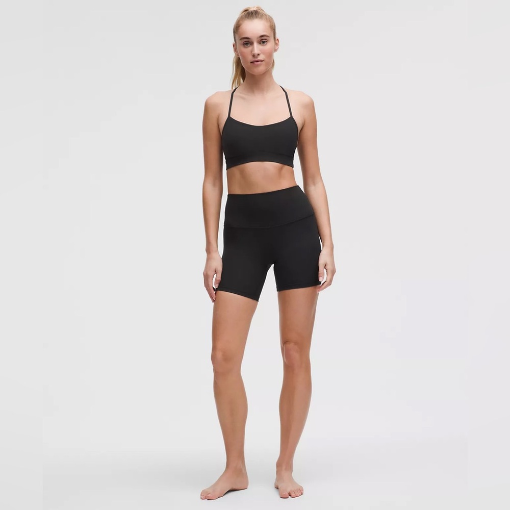 NWT Lululemon Black Align High-Rise Ribbed Short 6" Bike Shorts Size 4